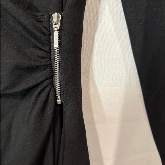 French Connection‎ Dress Faux Wrap Side Zipper Stretch Body Con Black Size 4 - Picture 5 of 11